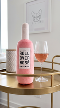 Roll Over Rosé Squeaky Dog Toy